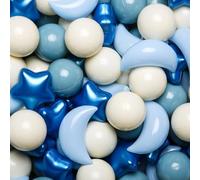 GOGOSO Ball Pit Balls Stars Moon Shapes for Toddlers Phthalate-Free BPA-Free Non-Toxic, Soft Plastic Play Balls for Baby Kids Tent Pool Party Decor (Blue, 100)