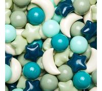 GOGOSO Ball Pit Balls Stars Moon Shapes Plastic Playballs for Toddlers | Shape Plastic Balls for Ball Pit Phthalate-Free BPA-Free Non-Toxic Soft Playballs for Baby Kids Playtent Pool Party Decor