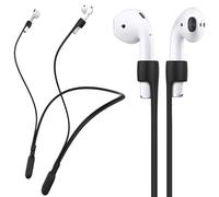 GOGOSODU Compatible Airpods Strap, Silicone Anti-Lost Wire Cable Connector Sports Neckband Compatible for Airpods Pro 3/2/1, Airpods 4, 3, 2, 1, Black