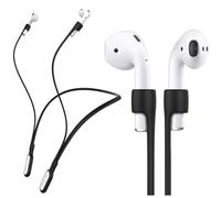 GOGOSODU Compatible with for Airpods Pro 3 Strap, Silicone Anti-Lost Neck Strap Wire Cable Connector Sports Neckband for Airpod Pro 3/2/1, Airpods 4, 3, 2, 1, Black with White