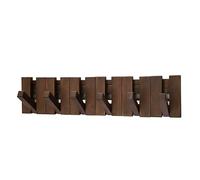 GOGREEBELL Piano Coat Rack Wall Mount| Flip Down Wall Hook Rack 6 Hooks|Heavy Duty Coat Hooks.Acacia Wood (Wood Wax Oil Dyed Walnut Color).Length 22 inches
