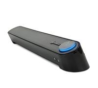 GOgroove Computer Speaker USB Soundbar - USB Powered Mini PC Sound Bar with Easy Setup Wired AUX, Stereo Audio, Microphone Port, Volume Control Knob, Under Monitor Design for Desktop (Black)