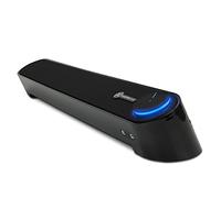 GOgroove Computer Speaker USB Soundbar - USB Powered Mini PC Sound Bar with Easy Setup Wired AUX, Stereo Audio, Microphone Port, Volume Control Knob, Under Monitor Design for Desktop (Blackout)