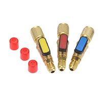 gohantee 3 Pcs R134a HVAC A/C Straight Shut-Off Ball Valve Adapter 1/4 SAE Fit for R22 R12 Charging Hoses Air Condition Refrigerant Tools