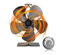 gohantee Log Burning Stove Fan, 5 Blades Heat Powered Fireplace Fan, Economical-Circulation Wood Burner Fan for Home/Log Burner/Fireplace