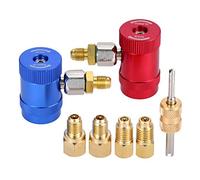 gohantee R1234yf Quick Couplers Adapters, High/Low Side Pressure Adapters, Valve Core Remover Fits for 1/4 inch AC Charging Hose Adjustable Fitting Car Air Conditioning AC Charging