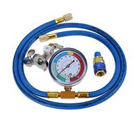 gohantee R134A Refrigerant 59" Charge Hose Kit, Removable Puncture Can Tap and R134a Low Side Quick Coupler, 1/4” SAE Port for R12 R22 Air Conditioning, Recharge Hose with 2.75" Gauge