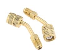 gohantee R410a Adapter 5/16 Female, 1/4 Male SAE Swivel Adapter Fits for Mini Split System Air Conditioners, HVAC and Refrigeration Service with 45° Angle Thimble Pack of 2