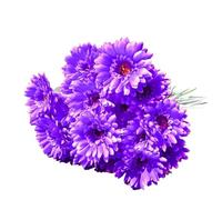 GOHAPY 10pcs Artificial Chrysanthemums Flowers, PU Artificial Bouquet 30 * 10cm, Artificial Gerbera Daisy Flowers for Wedding Party(Purple)