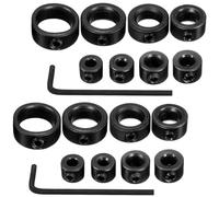 GOHAPY 9/18pcs Positioner Rings Woodworking Tool, Depth Stop Drill Bit Collars, Hex Wrench Tighten the Stopper Set(18)