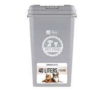GOHAR HOME Airtight Pet Food Storage Container 15kg/40L - Large Capacity Dog Cat Dry Food Bin with Integrated Scoop & Secure Flip Top Lid - Freshness Seal for Multi-Pet Households