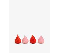 Gohar World Gohar World Strawberries Unscented Soy Wax Candles Set Of Four Multi