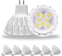 GOHDLAMP 6 Pack MR16 LED Bulbs, 50 Watt Equivalent Landscape Light Bulbs, 6000K Cool White 5W GU5.3 MR16 12V Spotlight Bulb, 38 Degree Beam Angle for Landscape, Recessed, Track Lighting