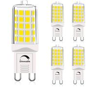 GOHDLAMP G9 LED Bulbs Cold White 6000K Dimmable Pack of 5, 4W Equivalent to 40W Halogen Lamp, G9 Light Bulb 450 Lumens No Flickering Energy Saving G9 Small Bulb
