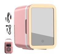 Gohemsun Colourful Beauty Fridge, Multifunctional Beauty Fridge, Colourful Refrigerator, Skin Care Beauty Fridge with LED Mirror for Home, Offices, Dressing Room