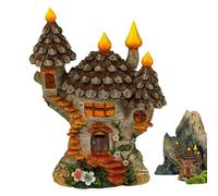Gohemsun Miniature Fairy Door and Window for Trees - Glow in the Dark Resin Garden Decoration - Sturdy Wooden Fairy Garden Decor - Perfect for Outdoor Trees and Walls