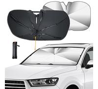 GOHHME Car Front Windshield Sun Shade Umbrella 57 * 31" Upgraded 360° Rotation Foldable Car Umbrella Sunshade Cover, UV Protection & Heat Insulation Foldable Automotive Sun Shade Sun Visor, L
