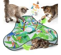 GOHHME Cat Toys Interactive For Indoor Cats Kitten, Automatic Cat Feather Toy with 15 Kitten Game Modes, Chirping & Moving Feather Kitten Toys - Hunting Games & Hide And Seek Cat Toy