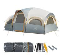 GoHimal 8 Person Tent for Camping, Waterproof Windproof Family Tent with Rainfly, Divided Curtain Design for Privacy Space, Portable with Carry Bag