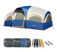 GoHimal 8 Person Tent for Camping, Waterproof Windproof Family Tent with Rainfly, Divided Curtain Design for Privacy Space, Portable with Carry Bag
