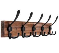 Gohiuo Rustic Coat Rack Wall Mount, 16.9" Coat Hooks, Heavy Duty Wooden Wall Mounted Coat Hanger for Entryway, Farmhouse Hanging Coats, Hats, Bags, Towels