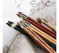 Gohobi Japanese Wooden Chopsticks Set - 5 Pairs, Handcrafted from Natural Wood, Elegant Gift Box - Cone