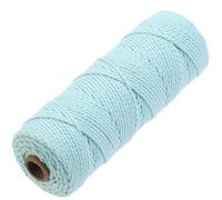GOHOF Macrame Cord 2mm x 100m Premium Cotton Macrame Rope, 3 Strand Twisted Soft Cotton Cord, One of The Most Perfect Materials for Macrame Art, Cotton String Without Chemicals (Cyan)