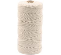 GOHOF Macrame Cord 2mm x 200m Natural Cotton Rope - Soft Colored Yarn for Plant Hanger, Wall Hanger, Dreamcatcher (Beige)