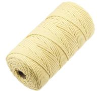GOHOF Macrame Cord 3mm x 150m Premium Cotton Macrame Rope, 4 Strand Twisted Soft Cotton Cord, One of The Most Perfect Materials for Macrame Art, Cotton String Without Chemicals (Light Yellow)