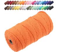 GOHOF Macrame Cord 3mm x 150m Premium Cotton Macrame Rope, 4 Strand Twisted Soft Cotton Cord, One of The Most Perfect Materials for Macrame Art, Cotton String Without Chemicals (Mustard)