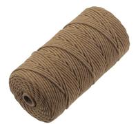 GOHOF Macrame Cord 3mm x 150m Premium Cotton Macrame Rope, 4 Strand Twisted Soft Cotton Cord, One of The Most Perfect Materials for Macrame Art, Cotton String Without Chemicals (Caramel Colour)