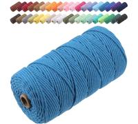GOHOF Macrame Cord 3mm x 150m Premium Cotton Macrame Rope, 4 Strand Twisted Soft Cotton Cord, One of The Most Perfect Materials for Macrame Art, Cotton String Without Chemicals (Dodger blue)