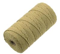 GOHOF Macrame Cord 3mm x 150m Premium Cotton Macrame Rope, 4 Strand Twisted Soft Cotton Cord, One of The Most Perfect Materials for Macrame Art, Cotton String Without Chemicals (Dark Khaki)