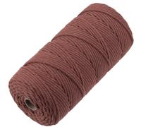 GOHOF Macrame Cord 3mm x 150m Premium Cotton Macrame Rope, 4 Strand Twisted Soft Cotton Cord, One of The Most Perfect Materials for Macrame Art, Cotton String Without Chemicals (Rust Red)