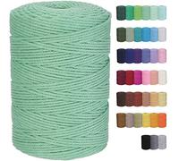 GOHOF Macrame Cord 3mm x 328yards Natural Cotton Cord Macrame Supplies for Plant Hanger Wall Hanger Dreamcatcher (Aqua Green)