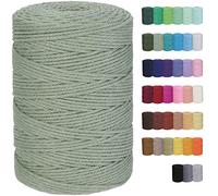 GOHOF Macrame Cord 3mm x 328yards Natural Cotton Rope Pea Green for Plant Hanger Wall Hanger Dreamcatcher