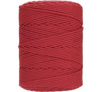 GOHOF Macrame Cord 4mm x 300m Premium Cotton Macrame Rope, 4 Strand Twisted Soft Cotton Cord, One of The Most Perfect Materials for Macrame Art, Cotton String Without Chemicals(Red)