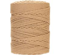 GOHOF Macrame Cord 4mm x 300m Premium Cotton Macrame Rope, 4 Strand Twisted Soft Cotton Cord, One of The Most Perfect Materials for Macrame Art, Cotton String Without Chemicals(latte)