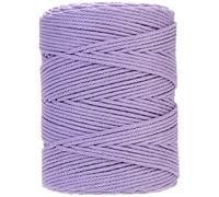 GOHOF Macrame Cord 4mm x 300m Premium Cotton Macrame Rope, 4 Strand Twisted Soft Cotton Cord, One of The Most Perfect Materials for Macrame Art, Cotton String Without Chemicals(Light Purple)