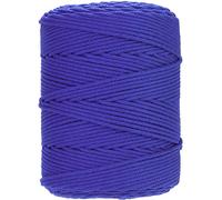 GOHOF Macrame Cord 4mm x 300m Premium Cotton Macrame Rope, 4 Strand Twisted Soft Cotton Cord, One of The Most Perfect Materials for Macrame Art, Cotton String Without Chemicals(Dark Blue)
