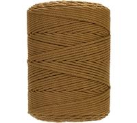 GOHOF Macrame Cord 4mm x 300m Premium Cotton Macrame Rope, 4 Strand Twisted Soft Cotton Cord, Perfect for Macrame Art, Caramel Colour