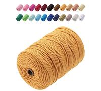 GOHOF Premium Cotton Macrame Cord, 3mm x 200m, 4 Strand Twisted Soft Cotton Cord, Perfect for Macrame Art (Orange)