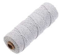 GOHOF Premium Cotton Macrame Rope, 2mm x 100m, 3 Strand Twisted Soft Cotton Cord, Light Grey