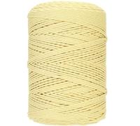 GOHOF Premium Cotton Macrame Rope, 3mm x 450m, 4 Strand Twisted, Soft Cotton Cord, Light Yellow
