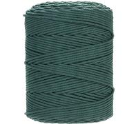GOHOF Premium Cotton Macrame Rope, 4mm x 300m, 4 Strand Twisted Soft Cotton Cord, Deep Green