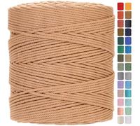 GOHOHOF Macrame Cord 4mm x 547yards Natural Macrame Cotton Rope Colored Macrame Rope Soft Cotton Cord Macrame Supplies Craft Rope Macrame Yarn for Plant Hanger Wall Hanger Dreamcatcher(Salmon)