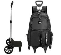 GoHustle TRANSFORMER Laptop Trolley Backpack with Wheels -15.6 Business Laptop Roller Case for office travel | Detachable trolley - Use as backpack when trolley not required, Midnight Black, Backpack