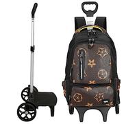 GoHustle TRANSFORMER Laptop Trolley Backpack with Wheels -15.6 Business Laptop Roller Case for office travel | Detachable trolley - Use as backpack when trolley not required, Brown - Faux Leather