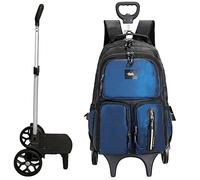 GoHustle TRANSFORMER Laptop Trolley Backpack with Wheels -15.6 Business Laptop Roller Case for office travel | Detachable trolley - Use as backpack when trolley not required, Petrol Blue, Backpack