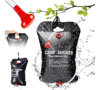 Gohytal 5 gallons 20L Solar Shower Bag, Portable Solar Heated Travel Camping Shower Bag Hot Water with Removable Hose and on-Off Switchable Shower Head for Beach Swimming Outdoor Traveling Camping